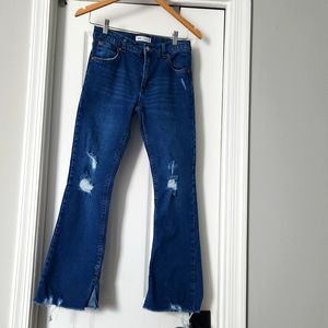 Zara Medium Wash Distressed Jeans size 13-14